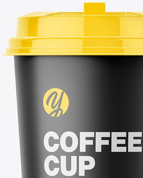 Download Big Matte Paper Coffee Cup With Plastic Cap Mockup - Front ...