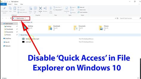 Windows 10 Tutorial How To Disable Quick Access In File Explorer Youtube