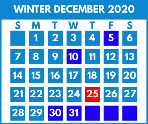 Winter December Calendar Printable Template Postermywall