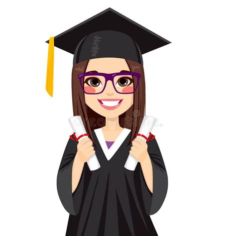 Brunette Graduation Girl Stock Vector Illustration Of Brunette 49987960