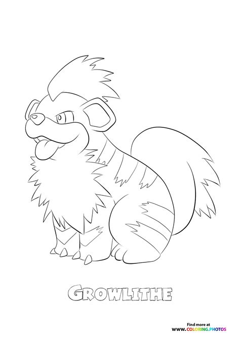 058 Growlithe Coloring Pages For Kids