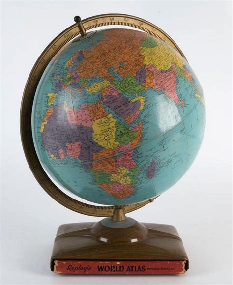 1960 Replogle World Globe With Atlas Base Globes Terrestial