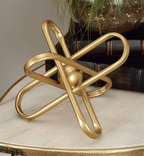 Cosmoliving By Cosmopolitan Large Metallic Gold Geometric Metal