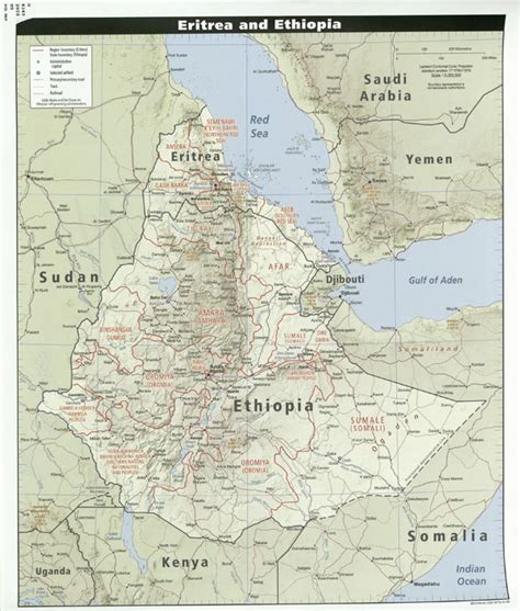 This is a map of eritrea, a country in africa, showing the provincial divide, town, cities and capitals this map shows some of the major cities in eritrea, you can use this map to research your holiday in. Large detailed relief map of Ethiopia and Eritrea with highways, cities and airports | Vidiani ...