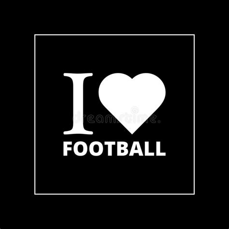 I Love Football On Black Background Icon For App Or Web Using Stock