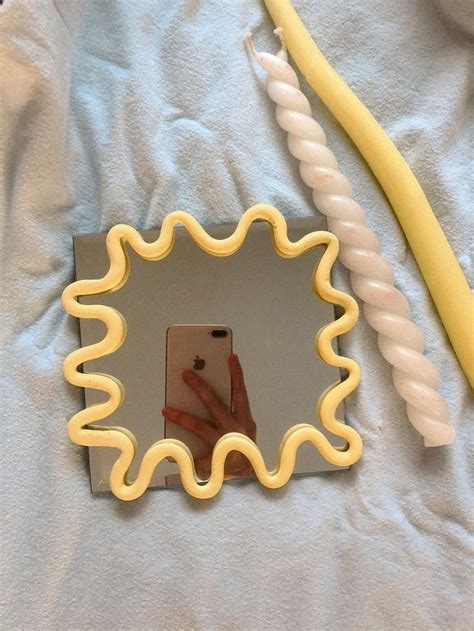 Handmade Clay Mirror Etsy In 2021 Squiggly Mirror Diy Clay Crafts