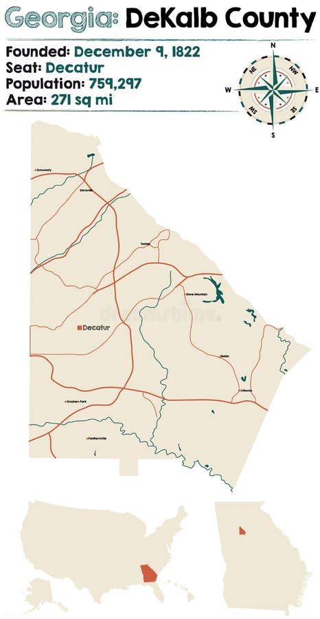 Map Of Dekalb County In Georgia Stock Vector Illustration Of Colors