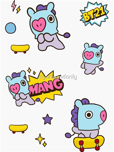 Mang Bt21 Design Stickers Sticker By Myoneandonly Redbubble