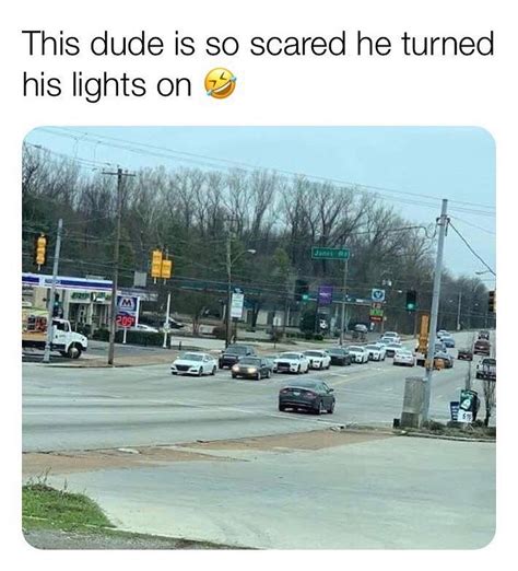 This Dude Is So Scared He Turned His Lights On Funny