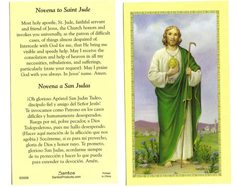 Jude is the patron saint of desperate causes because his new testament letter stresses that the faithful should persevere in the environment of harsh, difficult circumstances. LOT of 2 ~ English / Spanish ~ Novena to St. SAINT Jude ...