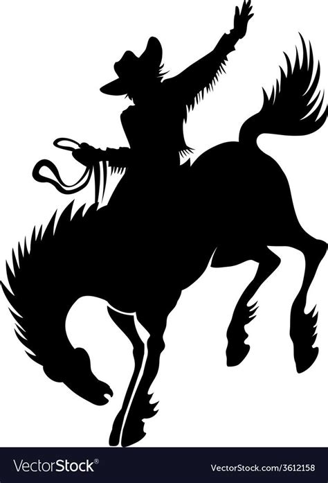 Cowboy At Rodeo Silhouette Royalty Free Vector Image Silhouette