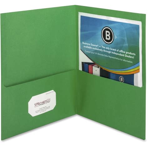 Business Source Letter Recycled Pocket Folder 8 12 X 11 100