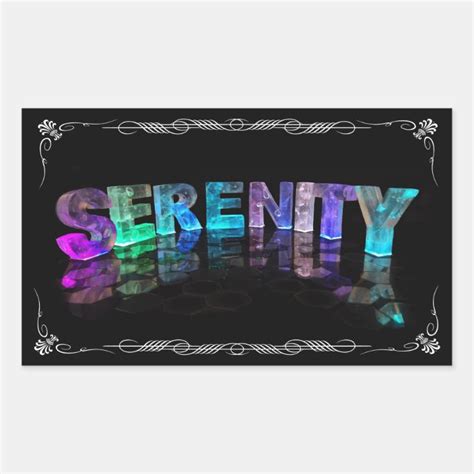 Serenity The Name Serenity In 3d Lights Photog Rectangular Sticker