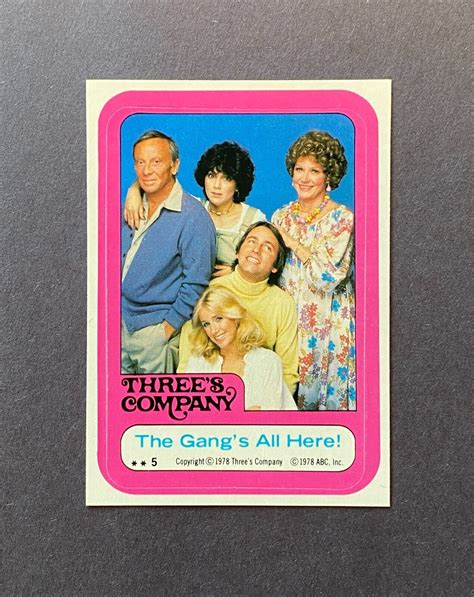 1978 Topps Three S Company The Gang S All Here 5 Season 1 Sticker Ebay