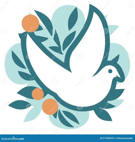 Pigeon Of Peace Flat Vector Illustration On White Backgroundvector