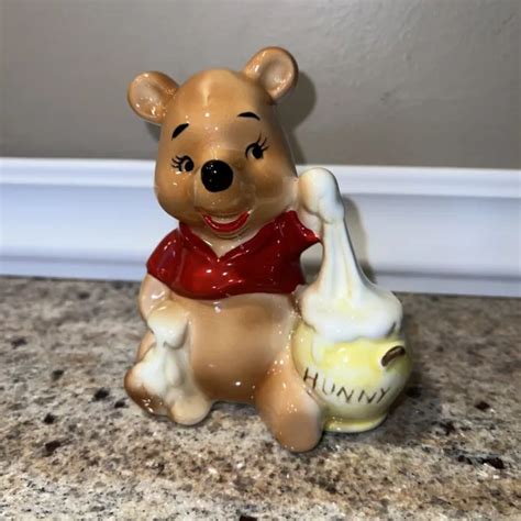 Vintage 4” Disney Winnie The Pooh With Honey Pot Ceramic Figurine Made In Japan 1350 Picclick