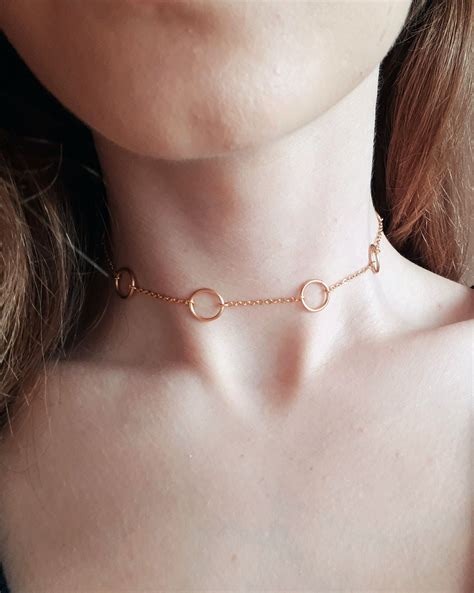 Dainty Gold Choker With Gold Circles Must Have Jewellery Piece Right