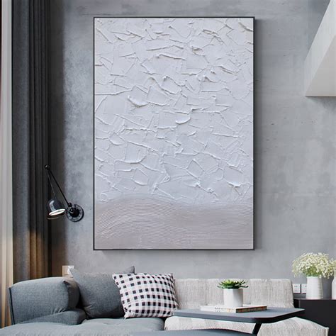 Large Abstract Textured Wall Art White Abstract Painting Etsy Uk