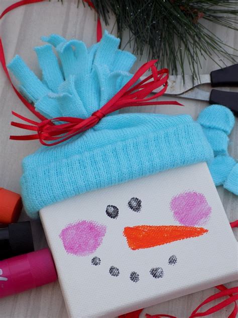 One Savvy Mom ™ Nyc Area Mom Blog Mini Canvas Snowman Ornaments A Quick And Simple {super