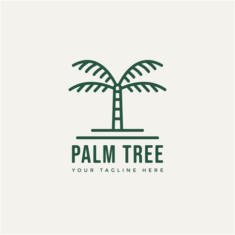 Palm Tree Minimalist Line Art Logo Template Vector Illustration Design
