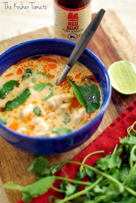 Divide the soup between four bowls, making sure each has a red chile. Tom Kha Gai (Chicken Coconut Soup) | Recipe | Chicken coconut soup, Soup, Coconut soup