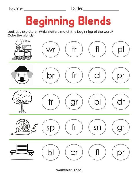 Beginning Blends Comes With 10 Printable Pdf Worksheets Great For