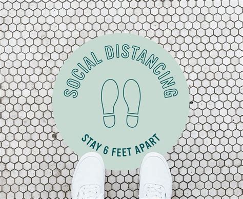 6 Feet Apart Social Distance Vinyl Floor Decal Sticker Etsy Floor