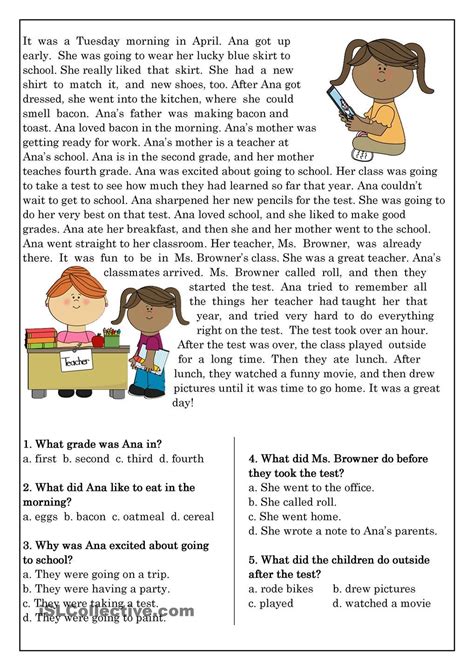 Free Printable Esl Adults Reading Comprehension Worksheets Learning