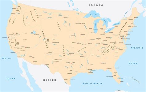 Usa Physical Map