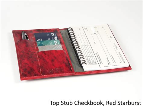 Leather Top Stub Checkbook Card Wallet With Pen Slot