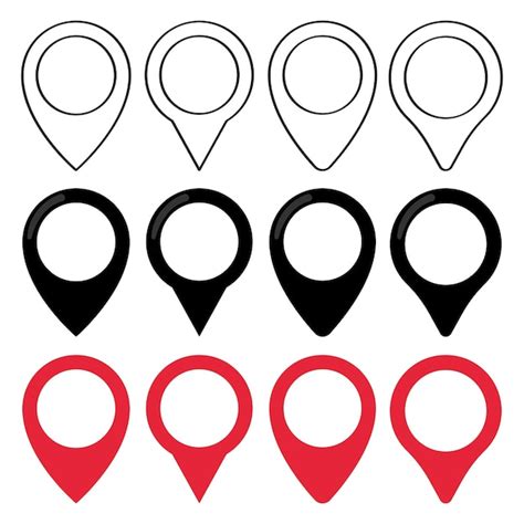 Premium Vector Location Pins Set In Three Styles