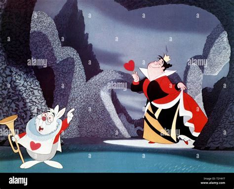 White Rabbit Queen Of Hearts Alice In Wonderland 1951 Stock Photo