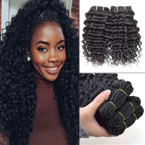 7a Brazilian Deep Curly Hair Weave 3 Bundles 100 Human Hair Extension