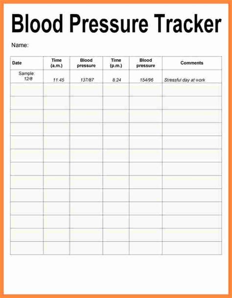 Free Printable Blood Pressure Charts Safetyhor