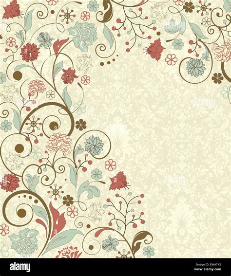 Vintage Background With Ornate Elegant Retro Abstract Floral Design