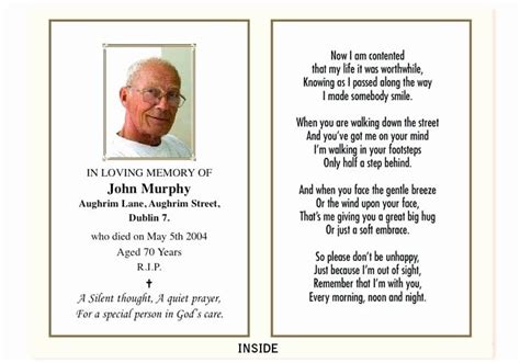 Memorial Card Template Free Download Unique Unique Funeral Remembrance