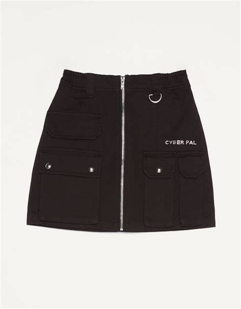 Bershka Short Cargo Skirt With Zipper Detail Skirts Bershka United States Shoplook