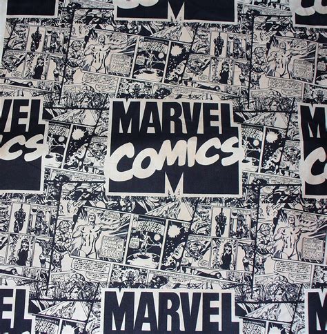 Marvel Superheroes Comics Fabric Neutrals By Trinketsintheattic