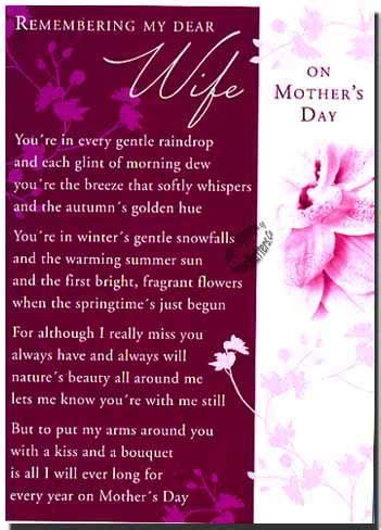 Apr 17, 2017 · mother's day messages for your wife being a good wife and a good mother is a delicate balancing act. Remembering My Dear Wife On Mother's Day Pictures, Photos ...