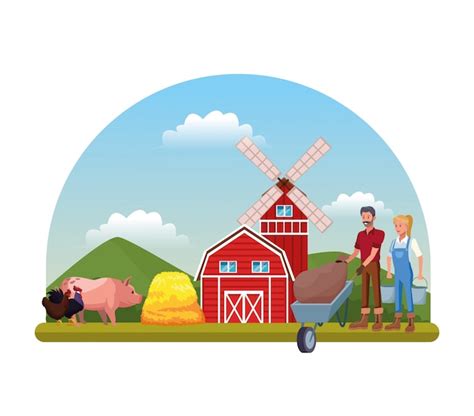 Premium Vector Farm Rural Cartoons