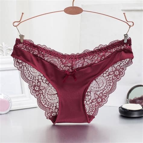 Womens Lace Bikini Lingerie Knickers Soft Cotton Briefs Panties Underwear S Xl Ebay