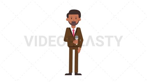 indian corporate man is talking on the microphone like he is on stage or in front of a group of
