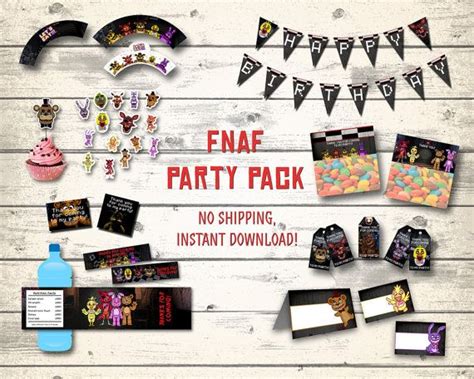 Fnaf Party Pack Fnaf Party Supplies Five By Digitalbirthdayparty 10th