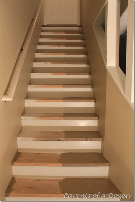 Parents Of A Dozen How To Refinish Basement Stairs Basement Steps