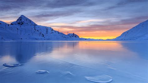 The Colors Of Dawn Of Lago Bianco Bernina Pass Graubunden Swiss Alps