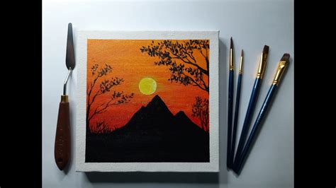 Lukisan Senja Acrylic Painting Youtube