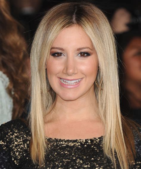 I especially like the singular strands crisscrossing on top. Ashley Tisdale Long Straight Casual Hairstyle - Blonde ...