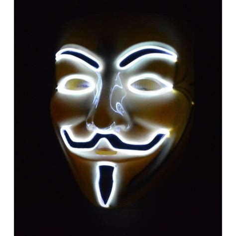 Masks Light Up Anonymous Mask White