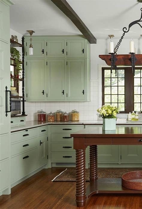 Hunter green cabinets, soft white marble and copper pots give this kitchen its quintessential english charm. 34+ ( Top ) Green Kitchen Cabinets - " Good for Kitchen ...