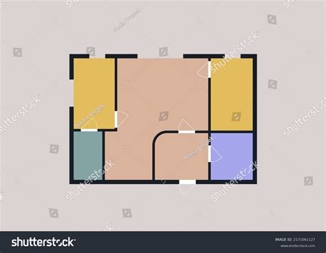 Architectural Floor Plan Two Bedroom Apartment Stock Vector Royalty